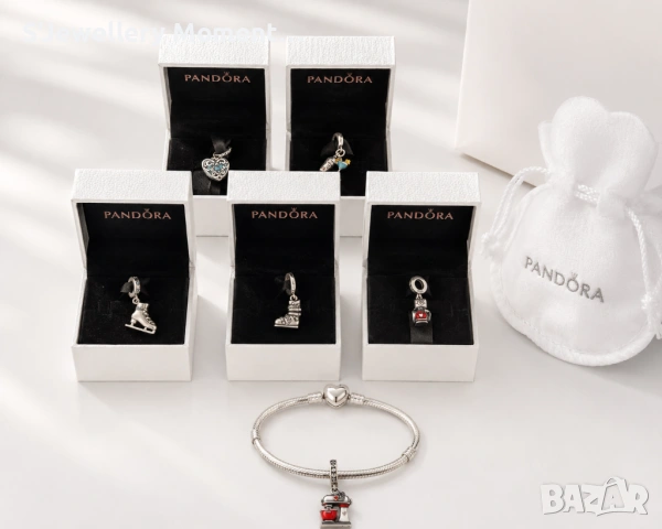 Талисман Pandora сребро 925 Ski Boot , снимка 2 - Гривни - 39439436