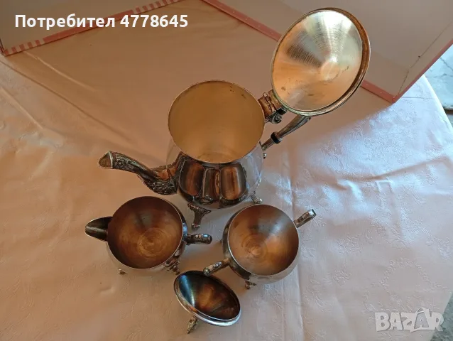 посребрен стар винтиш комплект за чай., снимка 2 - Сервизи - 55660785