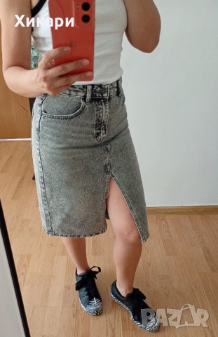 Дънкова пола Pull & Bear XS/32 размер, снимка 2 - Поли - 54698259