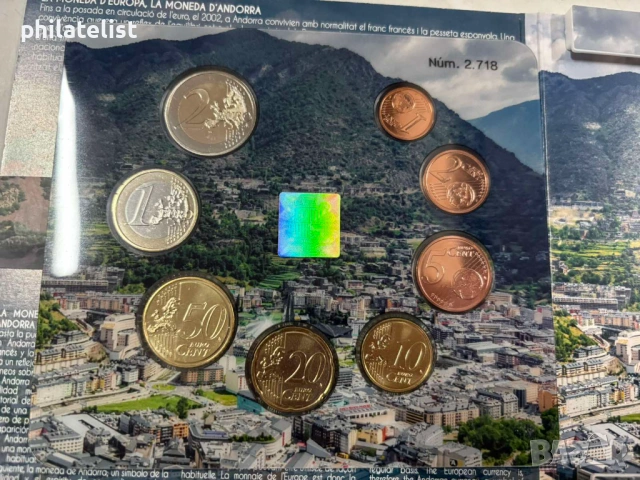 Андора 2025 - комплектен сет от 1 цент до 2 евро - банков Евро сет, 8 монети BU, снимка 5 - Нумизматика и бонистика - 54115877