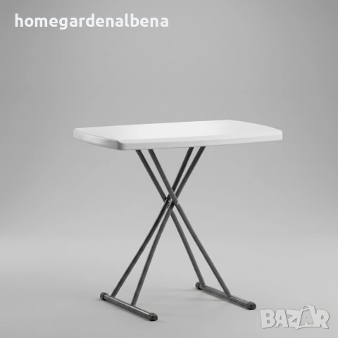 Сгъваема маса 75x50x54 см HDPE плот стоманена рамка градина тераса балкон пикник 2-4 души, снимка 2 - Маси - 54634993