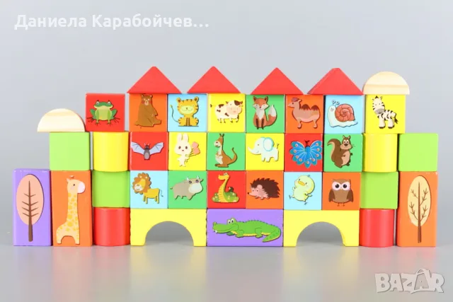 Дървени блокчета в кутия - 40 броя