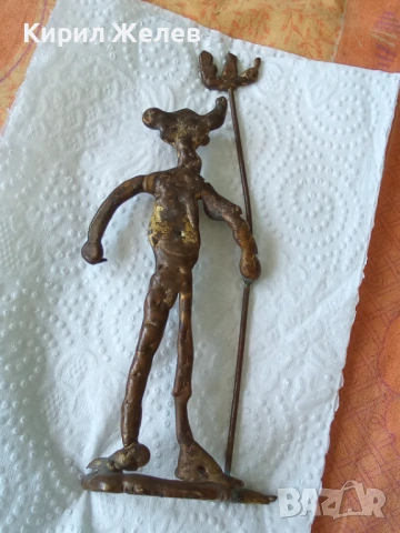 Бронзова фигурка африканско изкуството 50456, снимка 5 - Антикварни и старинни предмети - 54748353