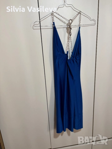 Дамска рокля в синьо, снимка 4 - Рокли - 54319717
