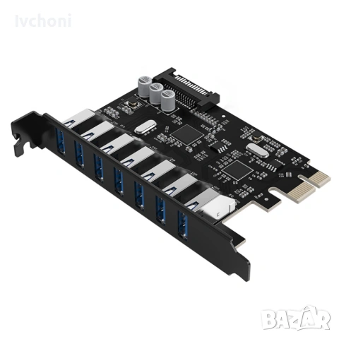 ORICO SuperSpeed 7 Port USB 3.0 PCI-E Express Card with a 15pin SATA Power Connector PCIE Adapt