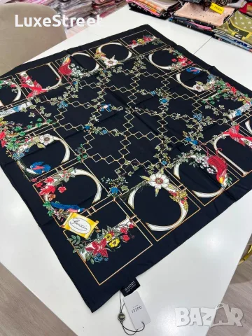 Louis Vuitton ⚜️ Gucci ⚜️ Chanel ⚜️ Goyard ⚜️Дамски Копринени Шалове , снимка 11 - Шалове - 55582719