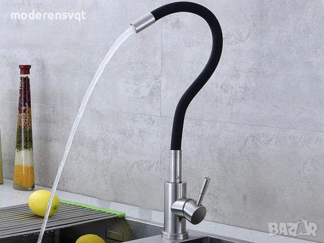 Кухненски смесител гъвкав с въртящ се чучур на 360 градуса, снимка 3 - Други - 53949579