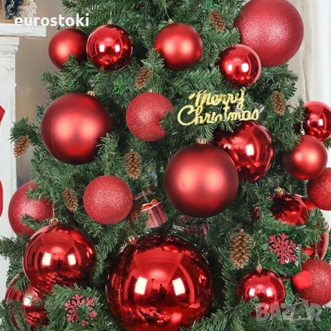Benjia Коледни пластмасови топки 4 броя, 150 мм за открито с изключително голям размер, нечупливи, снимка 4 - Декорация за дома - 54880875