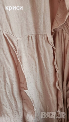 Дамска дълга рокля H&M цвят праскова размер 36, снимка 9 - Рокли - 54056943