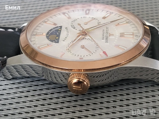 Часовник JAQUES LEMANS 1-1901 Moonphase, снимка 2 - Мъжки - 55071415