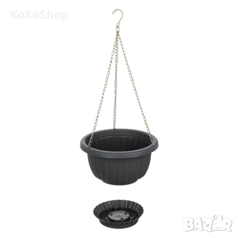 Висяща кашпа - Ø 24 x 14 см., снимка 2 - Саксии и кашпи - 54397529