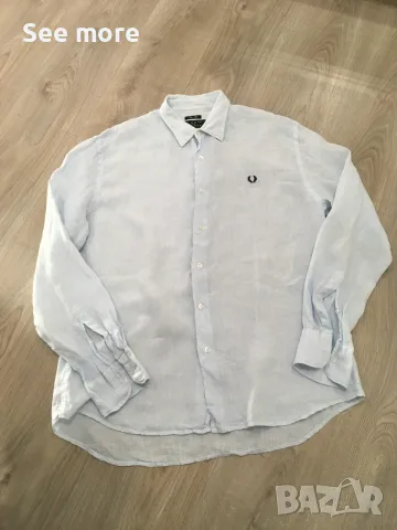 Fred Perry 100% лен мъжка риза XXL, снимка 4 - Ризи - 51221412