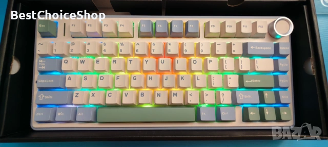 Механична гейминг клавиатура Gaming Aula F75 Black, Hotswap RGB Gasket, Wireless, снимка 2 - Клавиатури и мишки - 54873461