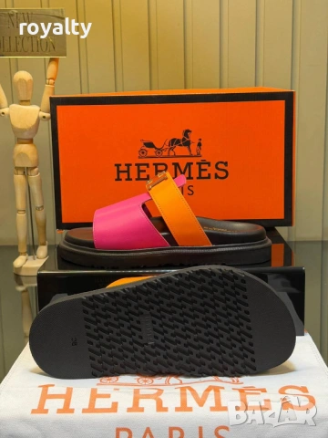 Hermes Нови Стилни Дамски Чехли Ерме Различни Цветове , снимка 7 - Чехли - 54620659