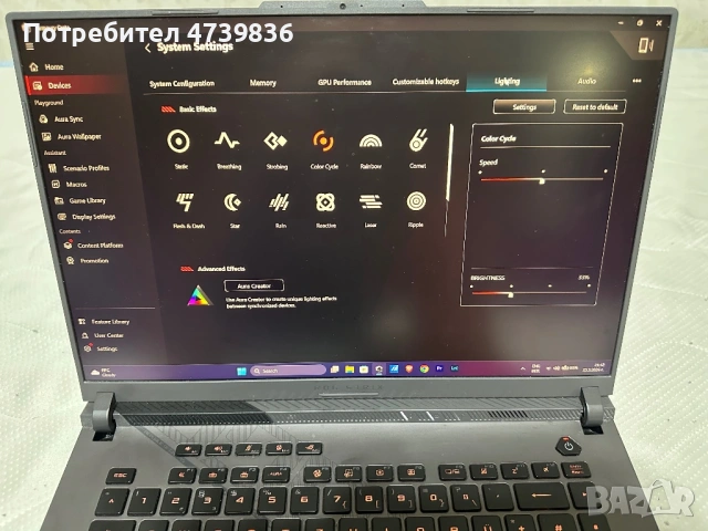 Лаптоп Gaming ASUS ROG Strix G16 G614JIR, Intel® Core™ i9 14900HX, 16", QHD+, IPS, 240Hz, 32GB, 1TB , снимка 6 - Лаптопи за работа - 54672075