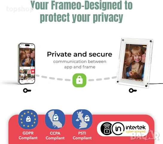 Чисто Нова Смарт Фоторамка AMABOO 10.1" с Луксозен Акрилен Корпус, WiFi, 32GB Памет и Frameo, снимка 6 - Плейъри, домашно кино, прожектори - 55053440