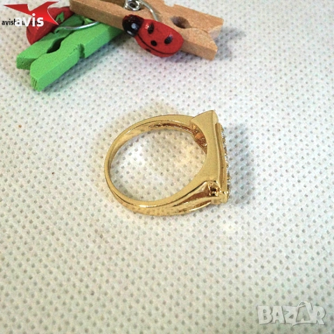 Пръстен с 14К златно покритие 224887, снимка 3 - Пръстени - 54310195