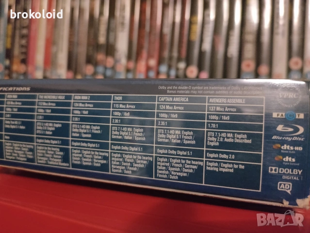 Marvel MCU PHASE 1 Iron Man 1&2 Incredible Hulk Thor Captain America Avengers блу рей комплект , снимка 4 - Blu-Ray филми - 54228050