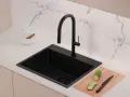 К-т Мивка Рига 60 със Смесител Flex 6020 и Класически сифон Дозатор Аксесоари Промо Черна  -28% Ново, снимка 2