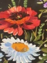 🌻 Ръчно рисувана декоративна чиния с цветя – подпис от художник., снимка 3