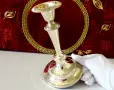 Посребрен свещник,перлен релеф,Art Deco. , снимка 2