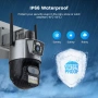 Двойна IP WiFi камера 6MP с 2 лещи, въртяща се, нощно виждане, ICSee, снимка 4