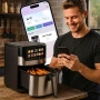 Смарт Еърфрайър , 2200W, XXL 6.5л, Wi-Fi Tuya App, 10 Програми, Неръждаема стомана, снимка 1