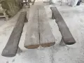 Дървена маса с две пейки от масив , снимка 3