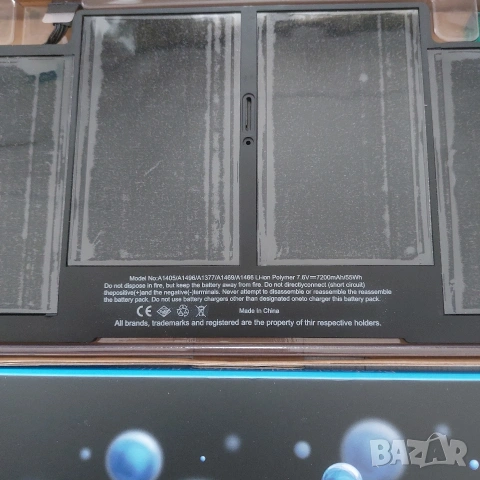 Нова Батерия за Apple MacBook Air 13" A1466 / A1369 (Модели A1405, A1496, A1377) – 7200mAh, 55Wh, снимка 2 - Батерии за лаптопи - 55010847