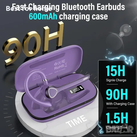 Bluetooth слушалки, безжични Bluetooth 5.3 слушалки, LED дисплей, 118 часа безжични слушалки, снимка 3 - Bluetooth слушалки - 55531410