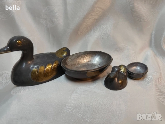 Две масивни кутии патици от висококачествен калай (pewter) с релефни апликации от месинг., снимка 9 - Антикварни и старинни предмети - 54878551