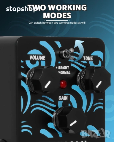 STRICH TSUNAMI Педал за китара с Overdrive, Blues Drive Vintage Overdrive режими Warm/Hot, снимка 5 - Китари - 54254257