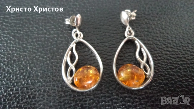 Сребърен 925 проба нов бутиков комплект с кехлибари, снимка 4 - Бижутерийни комплекти - 55138225