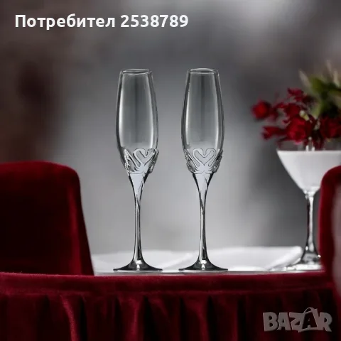 Сватбени чаши лебеди - сребро цвят