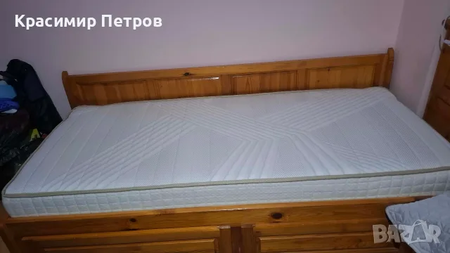 Единични легла от естествена дървесина с матраци и ракла., снимка 8 - Спални и легла - 55440757