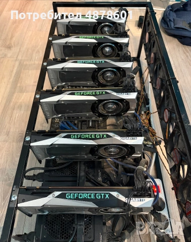 Майнинг Риг Копачка/mining rig 6x Nvidia GeForce GTX 1080 Ti FE 11GB, снимка 2 - Видеокарти - 55190909