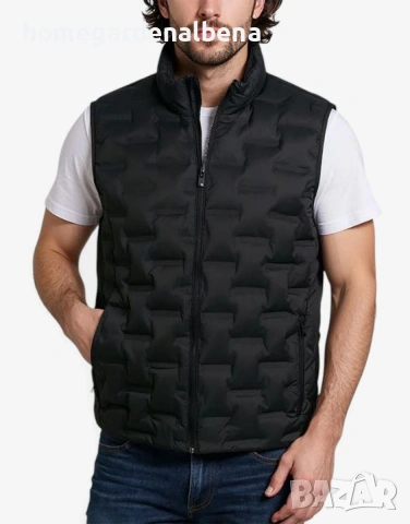 Мъжки елек JACK&JONES ватиран водоустойчив черен сив L XL XXL без ръкави