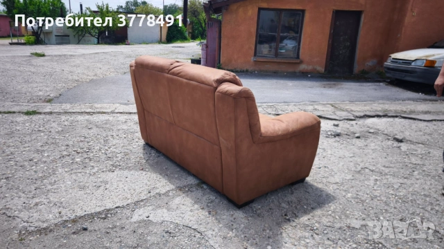 Кожен диван с цвят коняк, снимка 12 - Дивани и мека мебел - 54502307