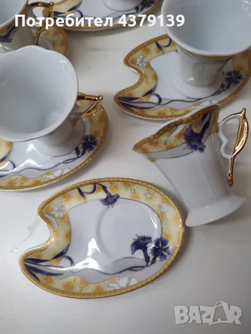 Yamasen Gold Collection сервиз за кафе японски порцелан с 24К златни елементи