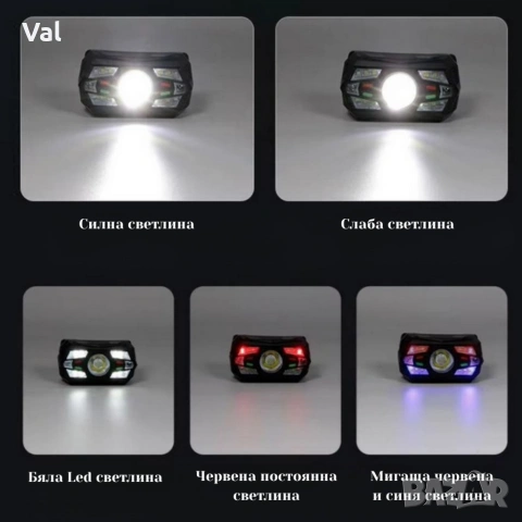LED челник BL-CT108 с PIR сензор за безконтактно включване, водоустойчив и лек, снимка 4 - Други инструменти - 54808288