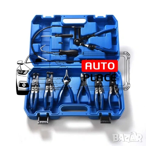 Клещи за скоби за водни съединения 9 части HAWEK, снимка 5 - Клещи - 53955274