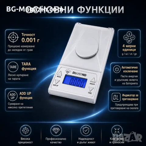Професионална електронна везна 0.001 прецизна за злато бижута лекарства бижутерска дигитален кантар, снимка 7 - Везни - 50929877