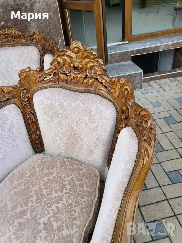 Италианска барокова холна гарнитура , снимка 4 - Дивани и мека мебел - 55644982