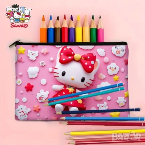 Несесер Hello Kitty за грим,  за моливи, за козметика, снимка 4 - Чанти - 55086572
