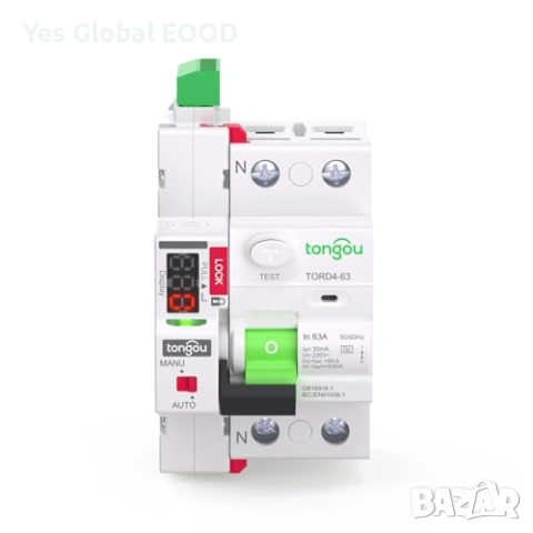 RCD прекъсвач TONGOU 40A 30mA Type A 1P+N, снимка 4 - Друга електроника - 54629253