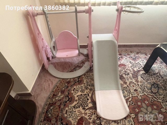 Люлка с пързалка и баскетболен кош
