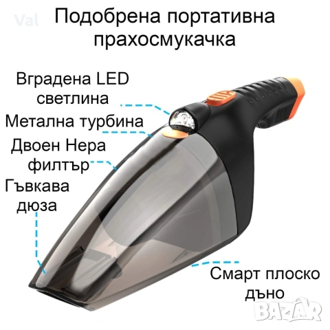 Ръчна преносима автомобилна прахосмукачка 106W мощност TWC-02 - AUTO CLEAN14, снимка 4 - Прахосмукачки - 54907397