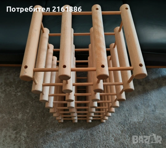 Дървена стойка за 21 бутилки вино , снимка 3 - Декорация за дома - 54415264