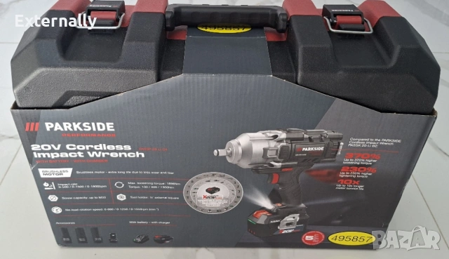 Акумулаторен ударен гайковерт PARKSIDE Performance 20V – Brushless, гаранция
