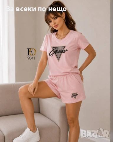 Guess Дамски Спортен Комплект Тениска И Къси Панталони🔝Дамски Спортен Екип Гес-5 Цвята Код SK1636, снимка 5 - Спортни екипи - 54773333